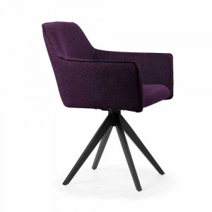 SCAUN PIVOTANT MAKSIMA, MOV/NEGRU, STIL MODERN - Img 2