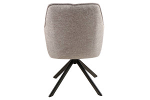 SCAUN PIVOTANT STIL NOTTI, GRI 07/NEGRU MAT, TAPITERIE DIN STOFA BREGO SI PICIOARE DIN METAL, STIL MODERN - Img 3