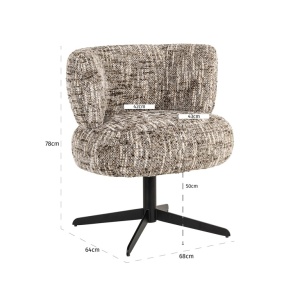 SCAUN ROTATIV ALEXIS BROWN OMARA, S4779, CONFECTIONAT DIN METAL, SPUMA SI 100% POLIESTER, RICHMOND INTERIORS - Img 3