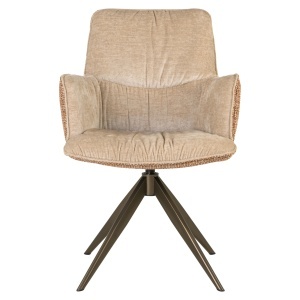 SCAUN ROTATIV CHASE, DIN METAL, LEMN SI TEXTIL, DE CULOARE CARAMIZIU, DESIGN MODERN - Img 10