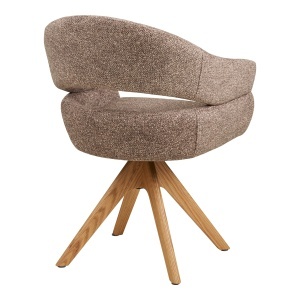 SCAUN ROTATIV DOVER, DIN LEMN SI TEXTIL, CULOARE MARO, HOUSE NORDIC - Img 5