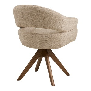 SCAUN ROTATIV DOVER, DIN LEMN SI TEXTIL, CULOARE NISIPIU, HOUSE NORDIC - Img 5