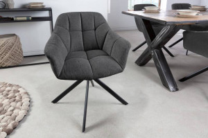 SCAUN ROTATIV, PAPILLON, MICROFIBRA GRI, STIL RETRO, ARTIM GROUP SELECTION
