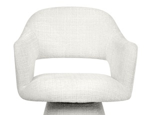 SCAUN ROTATIV VERONA, ALB, CONFECTIONAT DIN TAPITERIE DIN TEXTIL CHENILLE, SPUMA SI METAL, STIL MODERN - Img 7