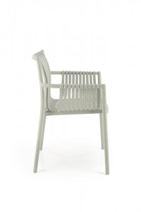 SCAUN TERASA K492, GRI DESCHIS, DIN POLIPROPILENA , STIL MODERN, SUPRAPOZABIL - Img 3