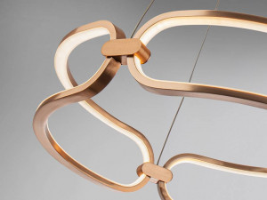 SCHULLER, LUSTRA/PLAFONIERA COLETTE, CU TELECOMANDA, 60CM, AURIU ROSE/OPAL, DIN ALUMINIU SI SILICON, STIL MODERN - Img 7