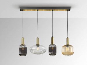 SCHULLER, LUSTRA/PLAFONIERA NORMA, 98 CM, MULTICOLORA, DIN METAL SI STICLA, STIL MODERN - Img 3