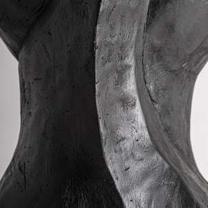 SCULPTURA NALA 164CM, REALIZATA DIN LEMN DE SUAR, STIL CONTEMPORAN, FINISAJ NEGRU, VICAL HOME - Img 2