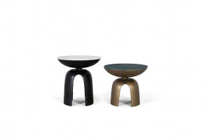 SET 2 MASUTE DE CAFEA, 4 CULORI, BLAT DIN MARMURA SI METAL, STIL RETRO - Img 2