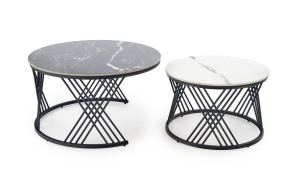 SET 2 MASUTE DE CAFEA FLAMINGO, EFECT DE MARMURA NEAGRA/EFECT DE MARMURA ALBA/NEGRU, DIN MARMURA SI METAL, STIL MODERN - Img 2