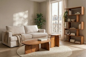 SET 2 MASUTE DE CAFEA, GATSBY, REALIZATE DIN LEMN MASIV DE SALCAM, CULOARE NATUR, ARTIM GROUP SELECTION - Img 6