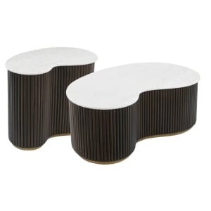 SET 2 MASUTE DE CAFEA MAYFIELD, 212883, CONFECTIONATE DIN METAL, LEMN DE MANGO SI MARMURA, ALB/MARO, STIL MODERN