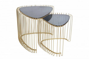 SET 2 MASUTE DE CAFEA, VARIATION, DIN METAL SI STICLA, COD 43505, DESIGN MODERN - Img 1