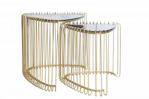 SET 2 MASUTE DE CAFEA, VARIATION, DIN METAL SI STICLA, COD 43505, DESIGN MODERN - Img 2