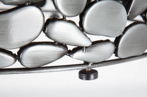SET 2 MASUTE, STONE MOSAIC, DIN LEMN SI METAL, COD 41384, DESIGN MODERN - Img 2