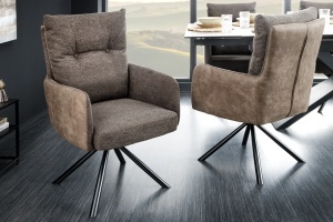 SET 2 SCAUNE, BIG GEORGE, ROTATIVE, MATERIAL TEXTIL, MICROFIBRA, CADRUL METAL, ARTIM GROUP SELECTION - Img 5