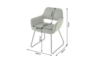 SET 2 SCAUNE CU COTIERE, MUSTANG, REALIZAT DIN METAL SI TEXTIL CATIFEA RAIAT, CULOARE VERDE/NEGRU - Img 6