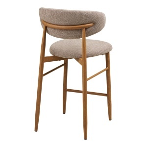 SET 2 SCAUNE DE BAR LEVANTO, DIN METAL SI TEXTIL, CULOARE BEJ, HOUSE NORDIC - Img 5