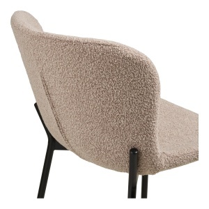 SET 2 SCAUNE DE BAR MACEDA, DIN METAL SI TEXTIL BOUCLE, CULOARE BEJ, HOUSE NORDIC - Img 6