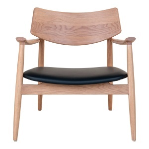 SET 2 SCAUNE DE RELAXARE OLVERA, DIN LEMN SI PIELE ECO, CULOARE NATUR/NEGRU, HOUSE NORDIC - Img 3