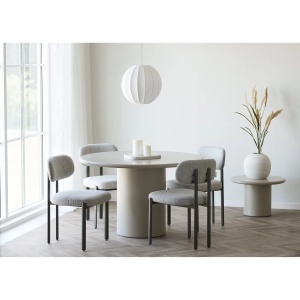 SET 2 SCAUNE DE SUFRAGERIE ROYAN, DIN METAL SI TEXTIL, CULOARE GRI, HOUSE NORDIC - Img 3