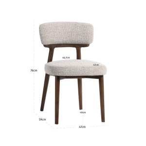 SET 2 SCAUNE DINING, BASKER, REALIZAT DIN LEMN SI TEXTIL IGNIFUG, CULOARE MARO/BEJ, DESIGN DEOSEBIT, RICHMOND INTERIORS - Img 5