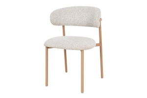 SET 2 SCAUNE DINING BELFORT, REALIZAT DIN MATERIAL TEXTIL SI METAL, CULOARE BEJ/NATUR, INVICTA INTERIOR