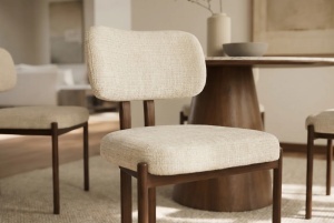 SET 2 SCAUNE DINING BELLANO, REALIZAT DIN MATERIAL TEXTIL SI METAL, CULOARE BEJ/MARO, INVICTA INTERIOR - Img 11