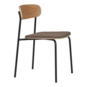 SET 2 SCAUNE DINING ESTEPONA, SUPRAPOZABIL, DIN METAL, FURNIR SI TEXTIL, CULOARE NATUR/MARO, HOUSE NORDIC - Img 4