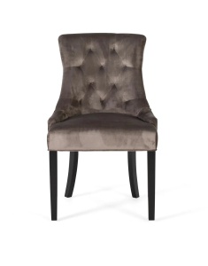 SET 2 SCAUNE DINING MACAO 57CM, REALIZAT DIN LEMN SI CATIFEA, CULOARE GRI/NEGRU, GINER Y COLOMER