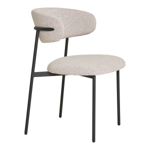 SET 2 SCAUNE DINING MIRA, DIN METAL SI TEXTIL BOUCLE, CULOARE BEJ, HOUSE NORDIC - Img 4