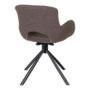 SET 2 SCAUNE DINING ROTATIV AMORIM, DIN METAL, FURNIR SI TEXTIL BOUCLE, CULOARE MARO GRI, HOUSE NORDIC - Img 4