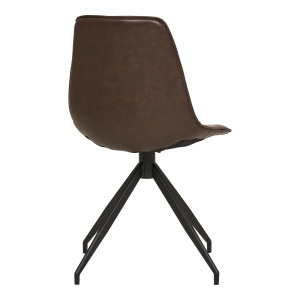 SET 2 SCAUNE DINING ROTATIVE MONACO, DIN METAL SI PIELE ECO, CULOARE MARO INCHIS/NEGRU, HOUSE NORDIC - Img 5