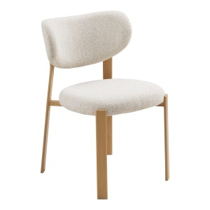 SET 2 SCAUNE DINING SAVINA, DIN METAL SI TEXTIL, CULOARE NATUR/NISIPIU, HOUSE NORDIC
