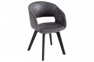SET 2 SCAUNE, GRI ANTIC/NEGRU, NORDIC STAR, COD 38505, DESIGN SCANDINAV - Img 2