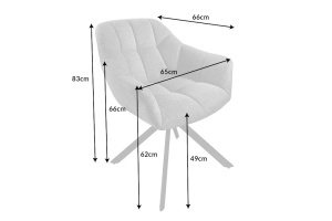 SET 2 SCAUNE, PAPILLON, ROTATIV 180GRADE, REALIZAT DIN METAL SI PIELE ECO, CULOARE BEJ, ARTIM GROUP - Img 3