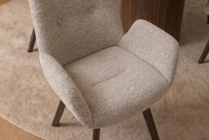SET 2 SCAUNE ROTATIV BALTIC, DIN LEMN SI TEXTIL BOUCLE, CULOARE TAUPER, INVICTA INTERIOR - Img 9