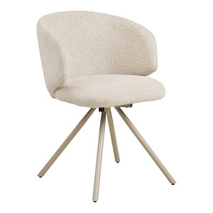 SET 2 SCAUNE ROTATIV FULHAM, DIN LEMN SI TEXTIL, CULOARE NISIPIU, HOUSE NORDIC