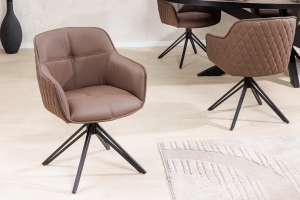 SET 2 SCAUNE ROTATIVE 180 GRADE, EUPHORIA, DIN PIELE MARO SI METAL, ARTIM GROUP SELECTION - Img 8