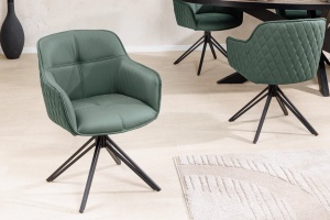 SET 2 SCAUNE ROTATIVE 180 GRADE, EUPHORIA, DIN PIELE VERDE SI METAL, ARTIM GROUP SELECTION - Img 10