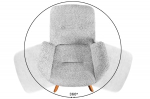 SET 2 SCAUNE ROTATIVE, BALTIC, GRI, METAL SI TESATURA BUCLE, DESIGN MODERN, ARTIM GROUP SELECTION - Img 2