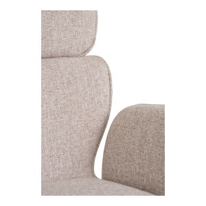 SET 2 SCAUNE ROTATIVE CORDOBA, DIN METAL SI TEXTIL, CULOARE BEJ, HOUSE NORDIC - Img 6