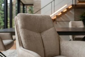 SET 2 SCAUNE ROTATIVE, PROMETHEUS, 180 grade, REALIZAT DIN METAL SI TEXTIL VELUR CATIFELAT, CULOARE BEJ, ARTIM GROUP SELECTION - Img 3