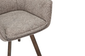 SET 2 SCAUNE ROTATIVE THOR 360GRADE, CADRUL DIN LEMN MASIV DE STEJAR SI MATERIAL TEXTIL , TAUPE DESCHIS, STIL MODERN - Img 3