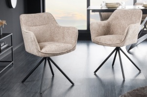 SET 2 SCAUNE ROTATIVE, VERONA, BEJ, METAL SI STOFA, DESIGN MODERN, ARTIM GROUP SELECTION - Img 4