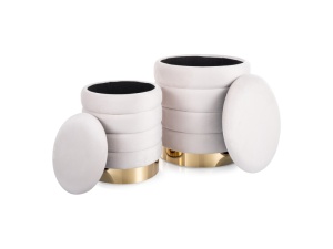 SET 2 TABURETI BRITTA VELVET, BEJ, TAP 250 CU TAPITERIE DIN CATIFEA, STIL MODERN