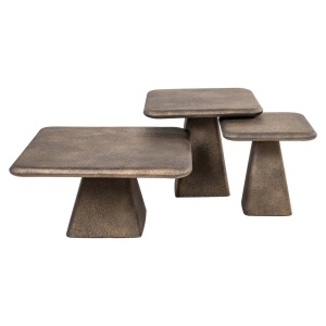 SET 3 MASUTE DE CAFEA MARLIE, 214040, CONFECTIONATE DIN METAL, AURII, STIL MODERN - Img 2