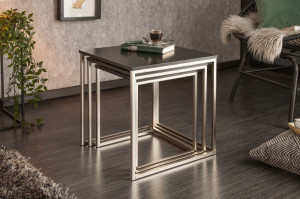 SET 3 MASUTE DE CAFEA, NEGRU/CROM, NEW FUSION, COD 37116, DESIGN MODERN - Img 3