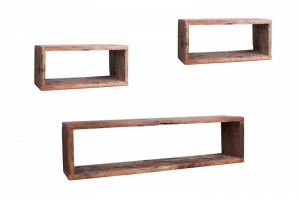 SET 3 RAFTURI HEMINGWAY 38304 DIN LEMN MASIV DE TEC DESIGN VINTAGE - Img 6