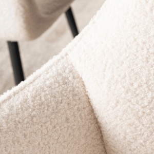 SET 4 SCAUNE LIVING, ARTIM MEBLE, REALIZAT DIN MATERIAL BOUCLE BEJ SI CADRUL DIN METAL, STIL MODERN - Img 4